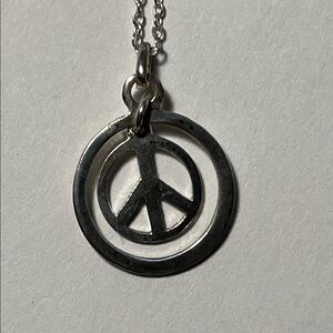Italian Chic 925-Silver Peace Pendant Necklace